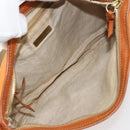 Miu Miu Shoulder Bag Canvas Orange Gold Auth 177028A-11