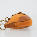 Miu Miu Shoulder Bag Canvas Orange Gold Auth 177028A-4