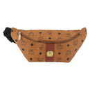 MCM Vicetos Logogram Body Bag PVC Brown Gold Auth 177029-13
