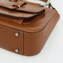 GUCCI Hand Bag Leather 2way Brown Silver 000 2058 0308 5 Auth 177030-15
