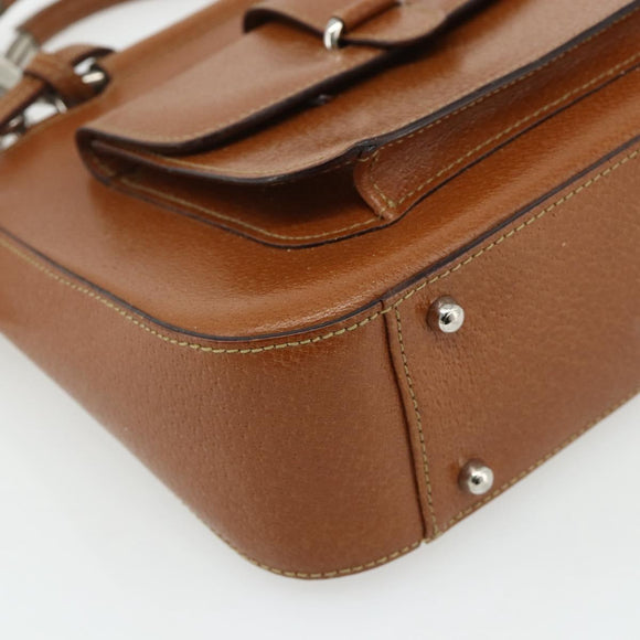 GUCCI Hand Bag Leather 2way Brown Silver 000 2058 0308 5 Auth 177030
