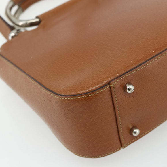 GUCCI Hand Bag Leather 2way Brown Silver 000 2058 0308 5 Auth 177030