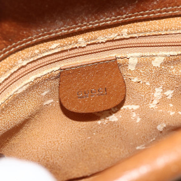 GUCCI Hand Bag Leather 2way Brown Silver 000 2058 0308 5 Auth 177030