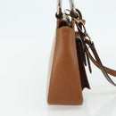 GUCCI Hand Bag Leather 2way Brown Silver 000 2058 0308 5 Auth 177030-3