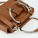 GUCCI Hand Bag Leather 2way Brown Silver 000 2058 0308 5 Auth 177030-6