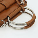 GUCCI Hand Bag Leather 2way Brown Silver 000 2058 0308 5 Auth 177030-7