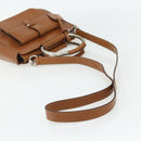 GUCCI Hand Bag Leather 2way Brown Silver 000 2058 0308 5 Auth 177030-9