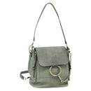Chloe Fay Backpack Suede Leather 2way Gold Light green Auth 177032-1