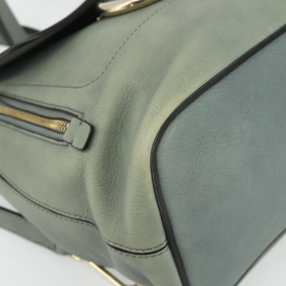 Chloe Fay Backpack Suede Leather 2way Gold Light green Auth 177032