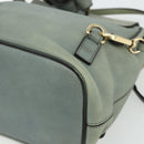 Chloe Fay Backpack Suede Leather 2way Gold Light green Auth 177032-14