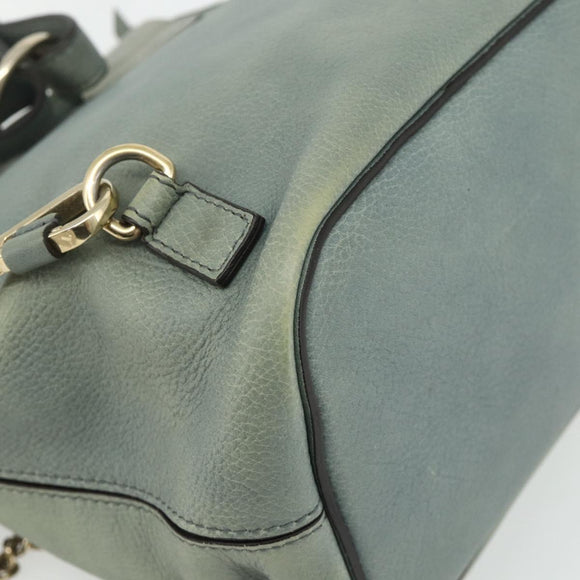 Chloe Fay Backpack Suede Leather 2way Gold Light green Auth 177032