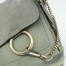 Chloe Fay Backpack Suede Leather 2way Gold Light green Auth 177032-16