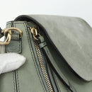 Chloe Fay Backpack Suede Leather 2way Gold Light green Auth 177032-17