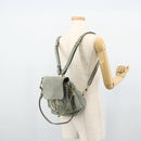 Chloe Fay Backpack Suede Leather 2way Gold Light green Auth 177032-26