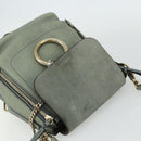 Chloe Fay Backpack Suede Leather 2way Gold Light green Auth 177032-6