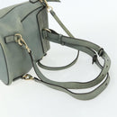 Chloe Fay Backpack Suede Leather 2way Gold Light green Auth 177032-9