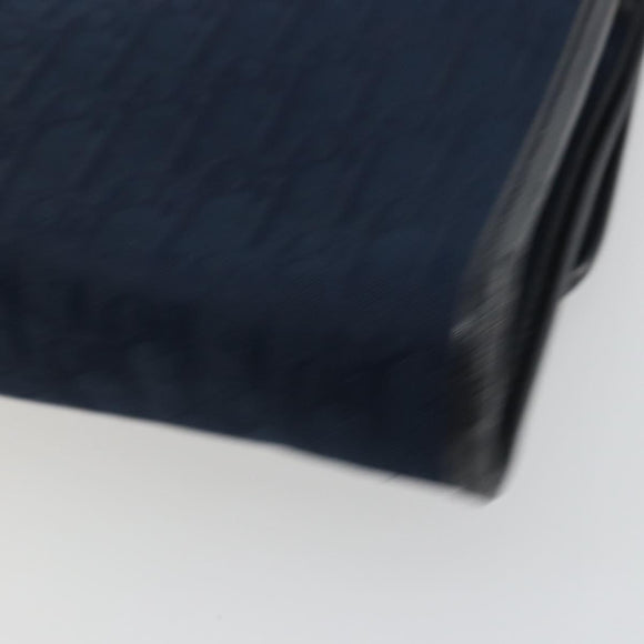 Christian Dior Trotter Canvas Chain Shoulder Bag Navy Gold Auth 177035