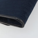 Christian Dior Trotter Canvas Chain Shoulder Bag Navy Gold Auth 177035-13