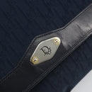 Christian Dior Trotter Canvas Chain Shoulder Bag Navy Gold Auth 177035-14