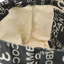 CHANEL By Sea Line Tote Bag Canvas Black Silver CC Auth 177036-18