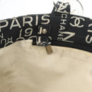 CHANEL By Sea Line Tote Bag Canvas Black Silver CC Auth 177036-20
