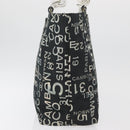 CHANEL By Sea Line Tote Bag Canvas Black Silver CC Auth 177036-3