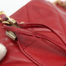 CHANEL Matelasse Ketting Schoudertas Lamsleer Rood Goud CC Auth 177037-10