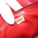 CHANEL Matelasse Ketting Schoudertas Lamsleer Rood Goud CC Auth 177037-12