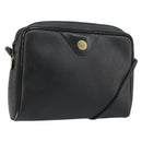 Christian Dior Honeycomb Canvas Shoulder Bag PVC Black Gold Auth 177040-1