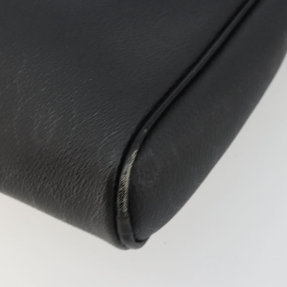 Christian Dior Honeycomb Canvas Shoulder Bag PVC Black Gold Auth 177040