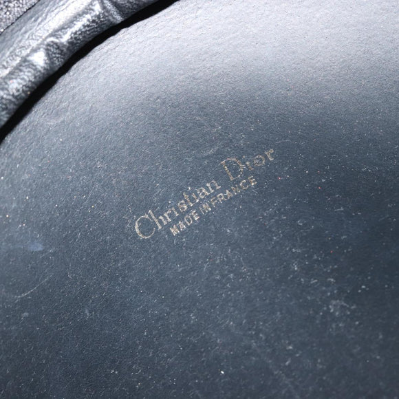 Christian Dior Honeycomb Canvas Shoulder Bag PVC Black Gold Auth 177040