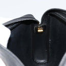 Christian Dior Honeycomb Canvas Shoulder Bag PVC Black Gold Auth 177040-19