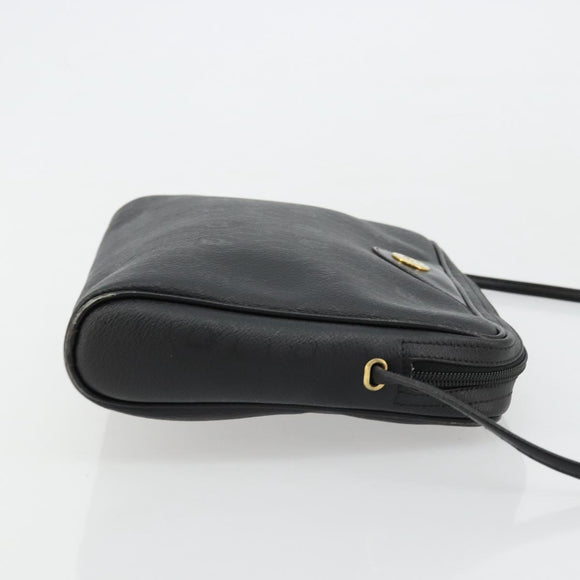 Christian Dior Honeycomb Canvas Shoulder Bag PVC Black Gold Auth 177040