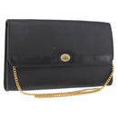 Christian Dior Honeycomb Canvas Shoulder Bag PVC Black Gold Auth 177041-1