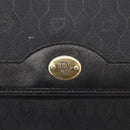 Christian Dior Honeycomb Canvas Shoulder Bag PVC Black Gold Auth 177041-15
