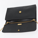 Christian Dior Honeycomb Canvas Shoulder Bag PVC Black Gold Auth 177041-16