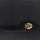 Christian Dior Honeycomb Canvas Shoulder Bag PVC Black Gold Auth 177041-3