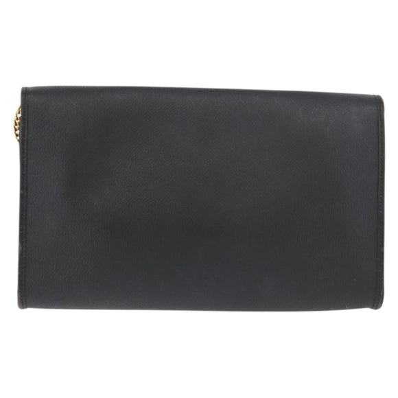 Christian Dior Honeycomb Canvas Shoulder Bag PVC Black Gold Auth 177041