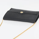 Christian Dior Honeycomb Canvas Shoulder Bag PVC Black Gold Auth 177041-7