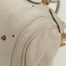 Chloe Paddington Hand Bag Leather Ivory Gold Silver Auth 177043SAV-15