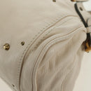 Chloe Paddington Hand Bag Leather Ivory Gold Silver Auth 177043SAV-17