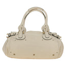 Chloe Paddington Hand Bag Leather Ivory Gold Silver Auth 177043SAV-2