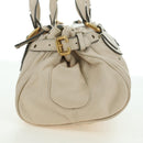 Chloe Paddington Hand Bag Leather Ivory Gold Silver Auth 177043SAV-3