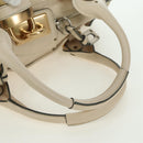 Chloe Paddington Hand Bag Leather Ivory Gold Silver Auth 177043SAV-7