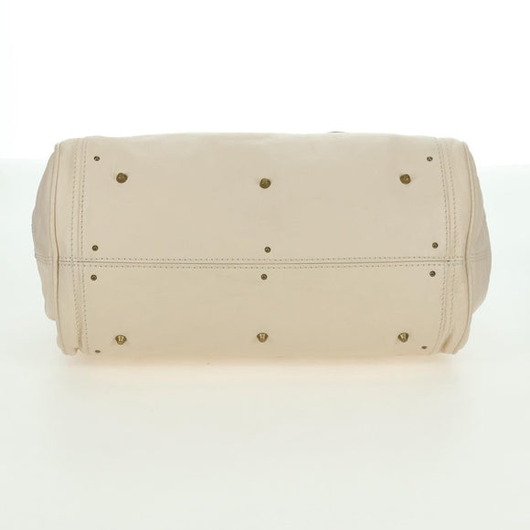 Chloe Paddington Hand Bag Leather Ivory Gold Silver Auth 177043SAV