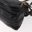 Chloe Paraty Hand Bag Leather 2way Black Gold Auth 177044A-13