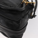 Chloe Paraty Hand Bag Leather 2way Black Gold Auth 177044A-15