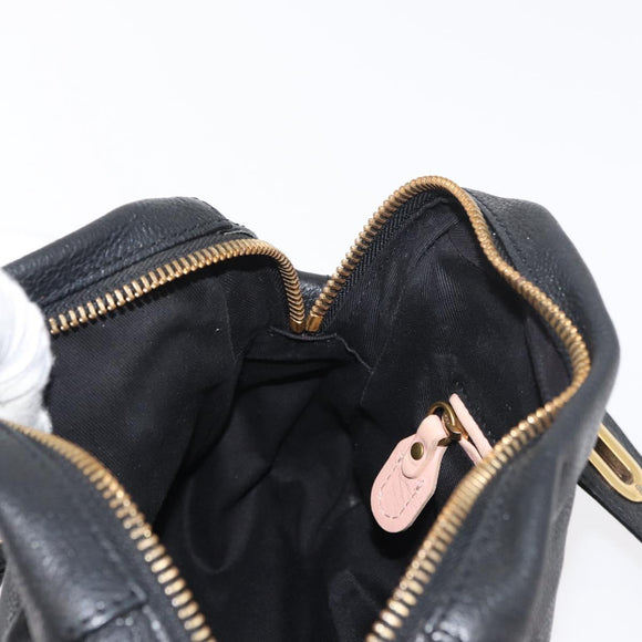 Chloe Paraty Hand Bag Leather 2way Black Gold Auth 177044A