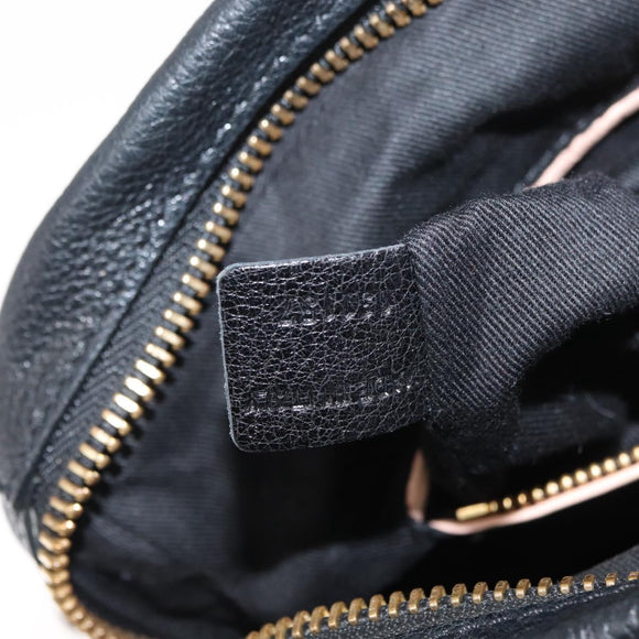 Chloe Paraty Hand Bag Leather 2way Black Gold Auth 177044A