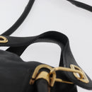 Chloe Paraty Hand Bag Leather 2way Black Gold Auth 177044A-8